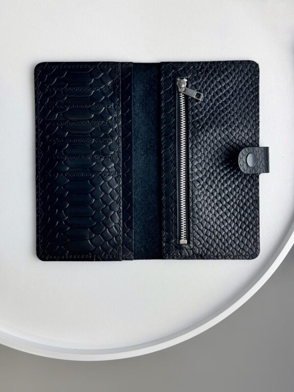 Портмоне мужское Skill тиснение питон черное