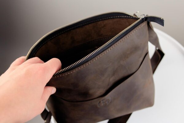 Сумка мессенджер мужская Skill Crazy Horse коричневая