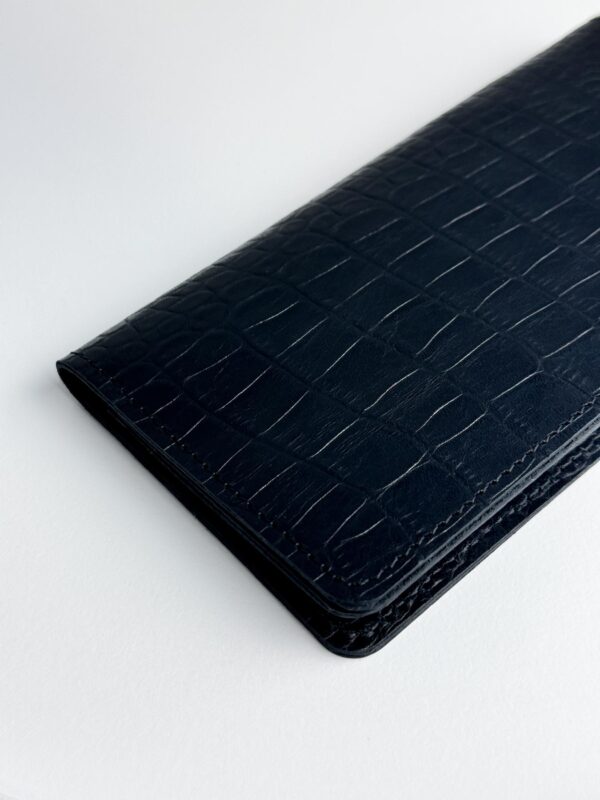 Портмоне мужское Skill тиснение крокодил черное