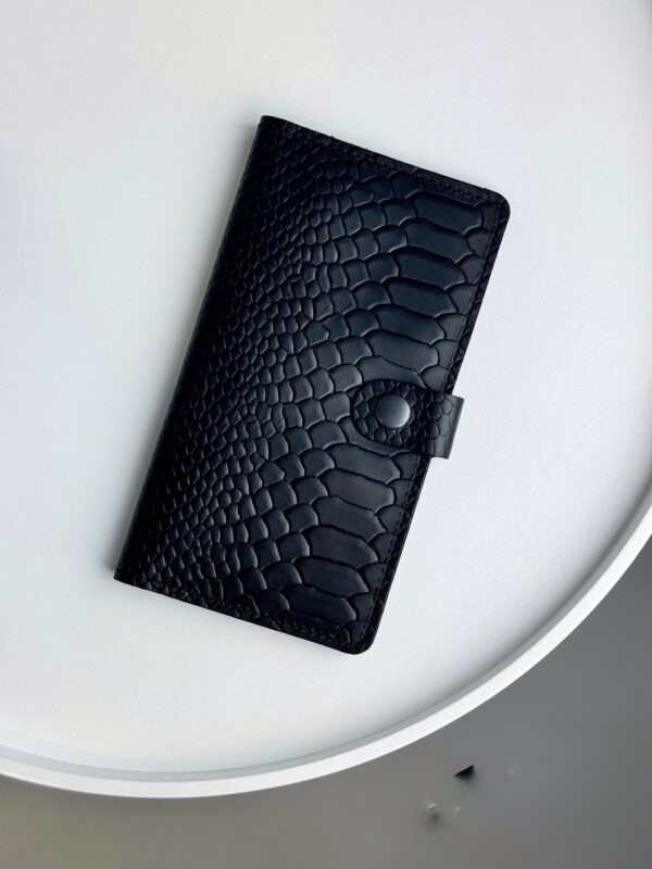 Портмоне мужское Skill тиснение питон черное