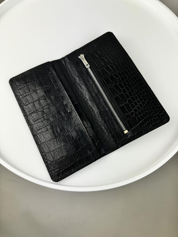 Портмоне мужское Skill тиснение крокодил черное