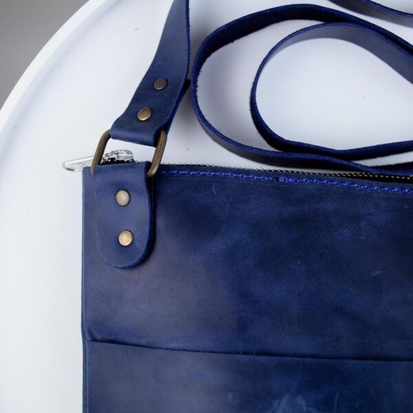 Сумка мессенджер мужская Skill Crazy Horse синяя