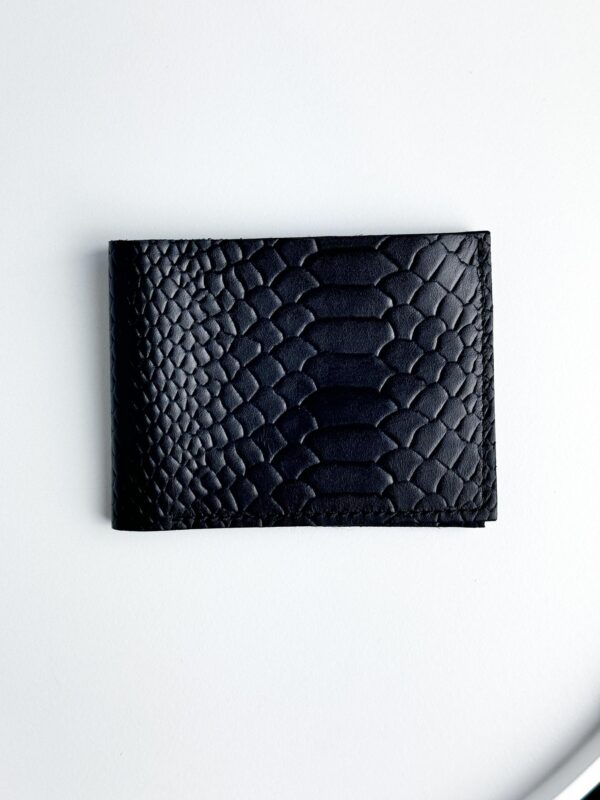 Кошелек бифолд мужской Skill тиснение питон черный