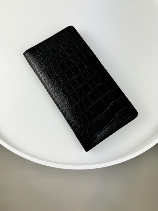 Портмоне мужское Skill тиснение крокодил черное