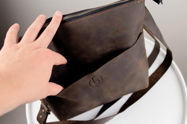 Сумка мессенджер мужская Skill Crazy Horse коричневая