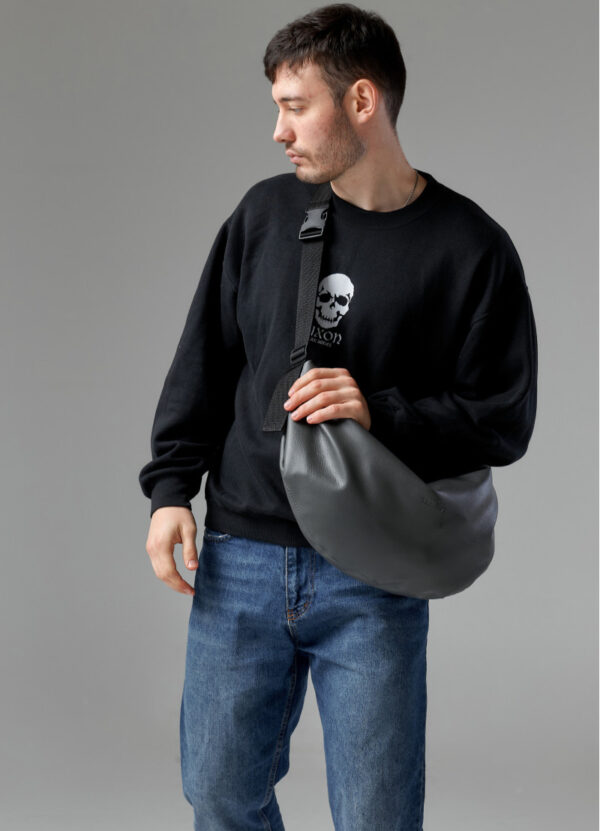 Сумка-бананка мужская Sambag Hobo Bag-Glove графитовая