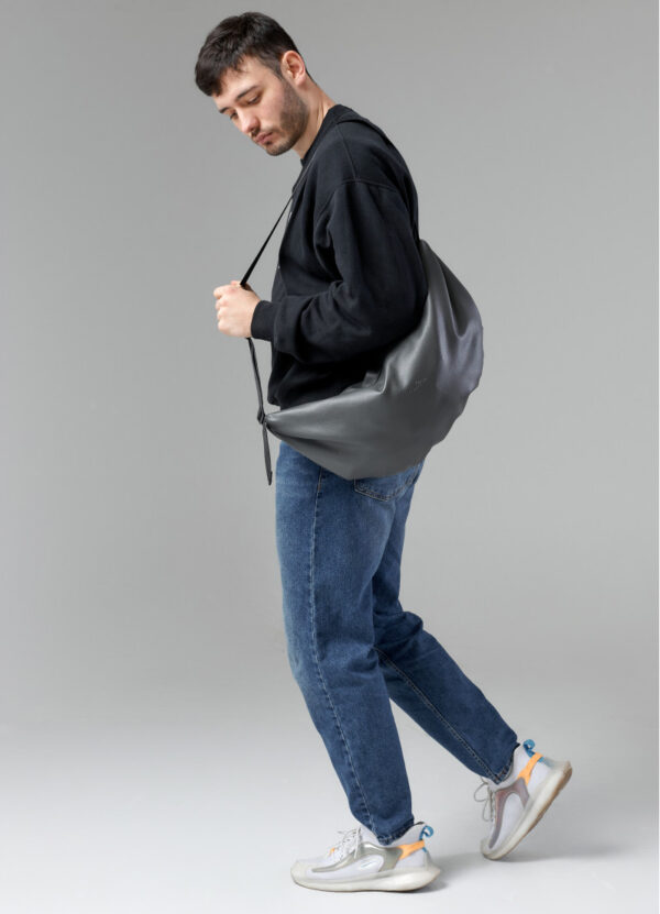 Сумка-бананка мужская Sambag Hobo Bag-Glove графитовая