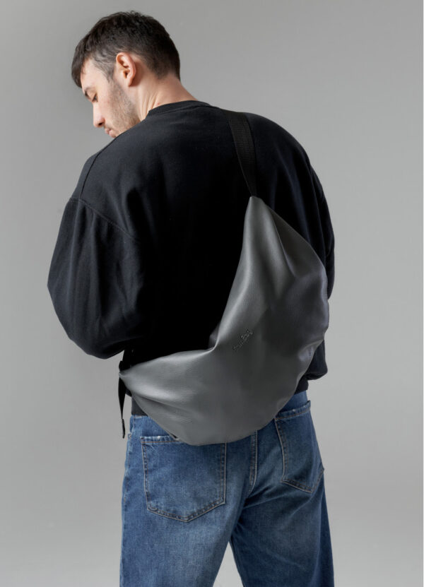 Сумка-бананка мужская Sambag Hobo Bag-Glove графитовая