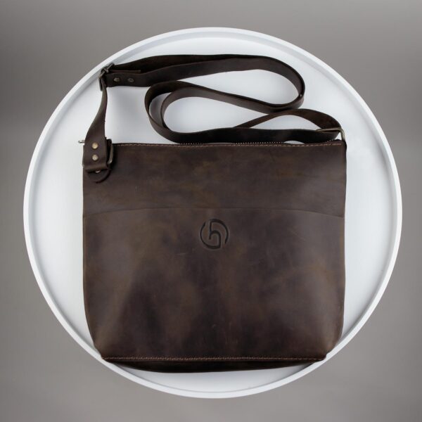 Сумка мессенджер мужская Skill Crazy Horse коричневая