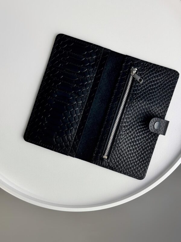 Портмоне мужское Skill тиснение питон черное