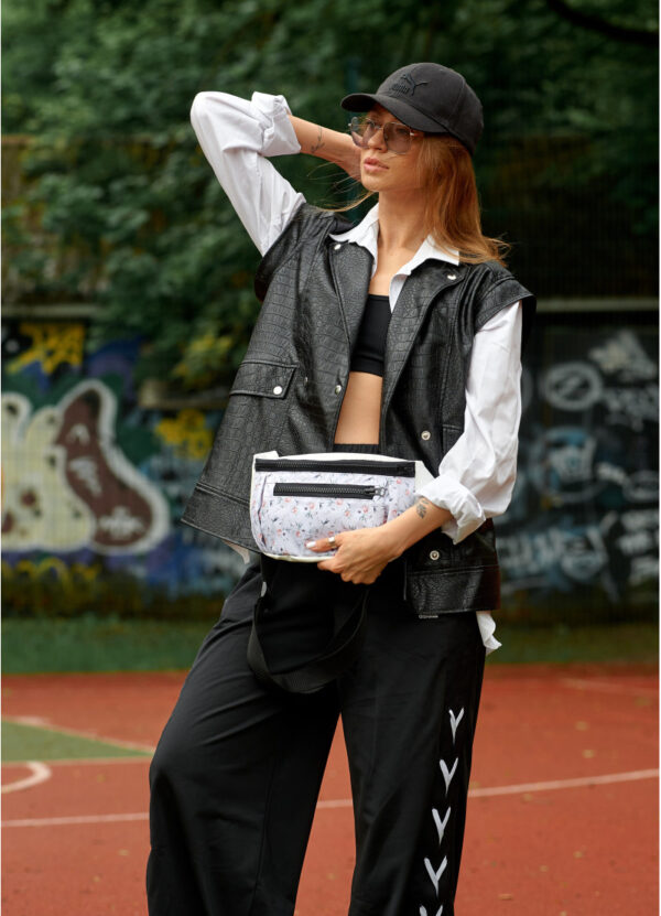 Бананка женская Sambag Tirso Max с принтом белая