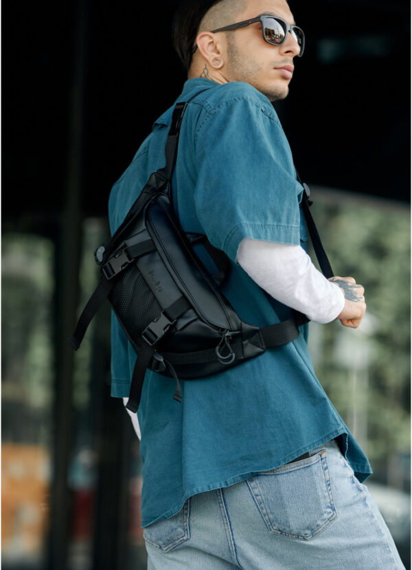 Сумка-бананка мужская Sambag Dynamicdart черная