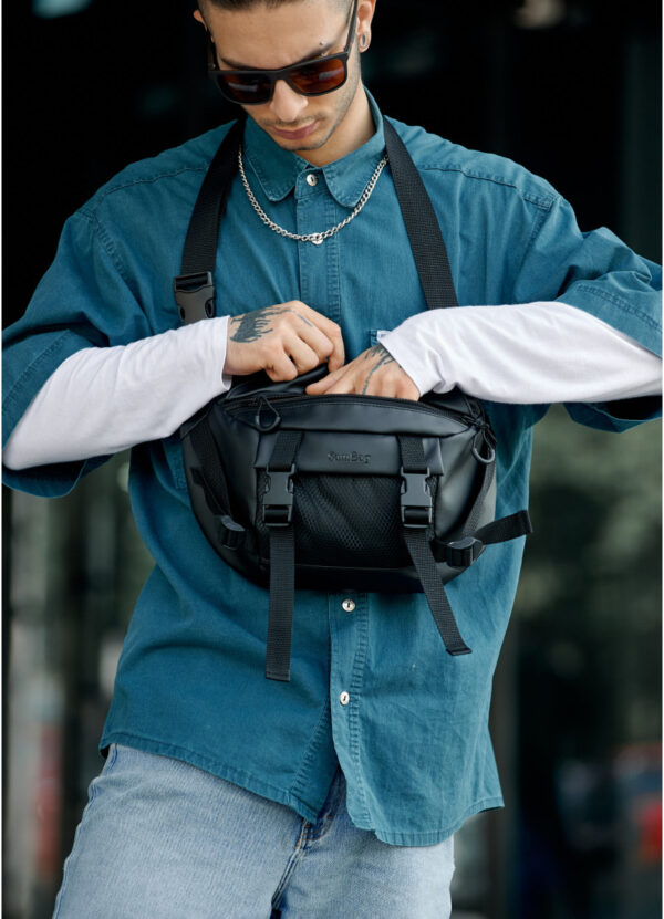 Сумка-бананка мужская Sambag Dynamicdart черная