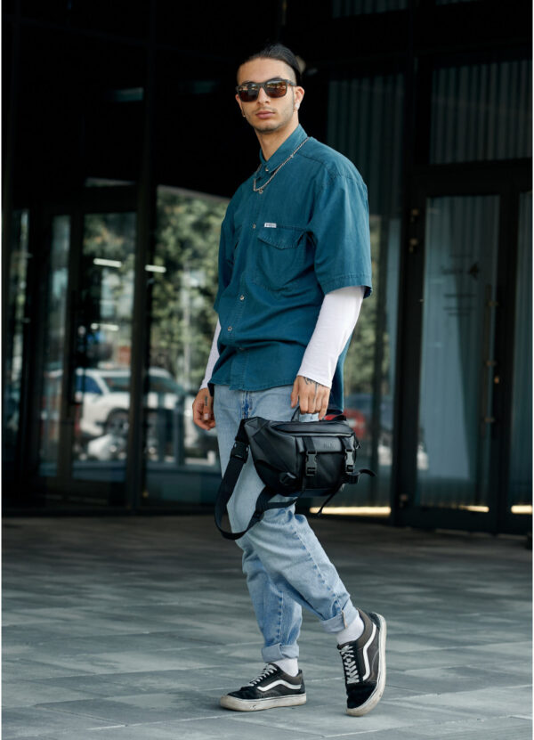 Сумка-бананка мужская Sambag Dynamicdart черная