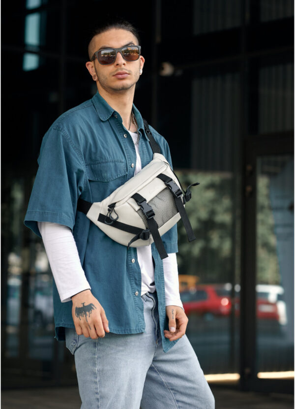 Сумка-бананка чоловіча Sambag Dynamicdart сіра