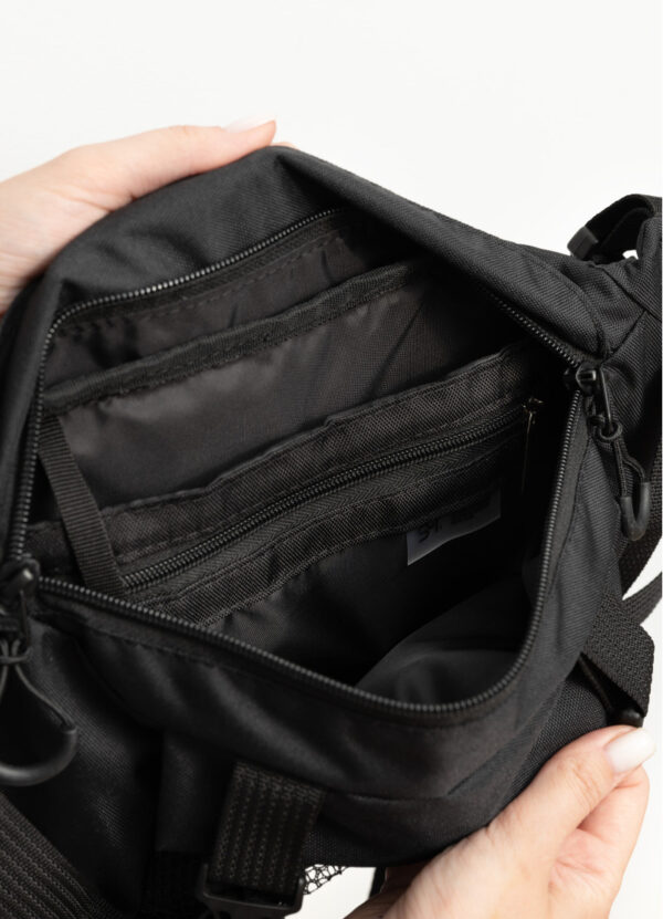 Сумка-бананка женская Sambag Dynamicdart тканевая черная