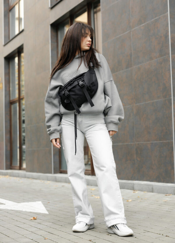 Сумка-бананка женская Sambag Dynamicdart тканевая черная