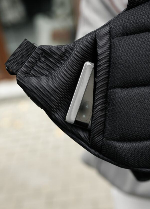 Сумка-бананка женская Sambag Dynamicdart тканевая черная