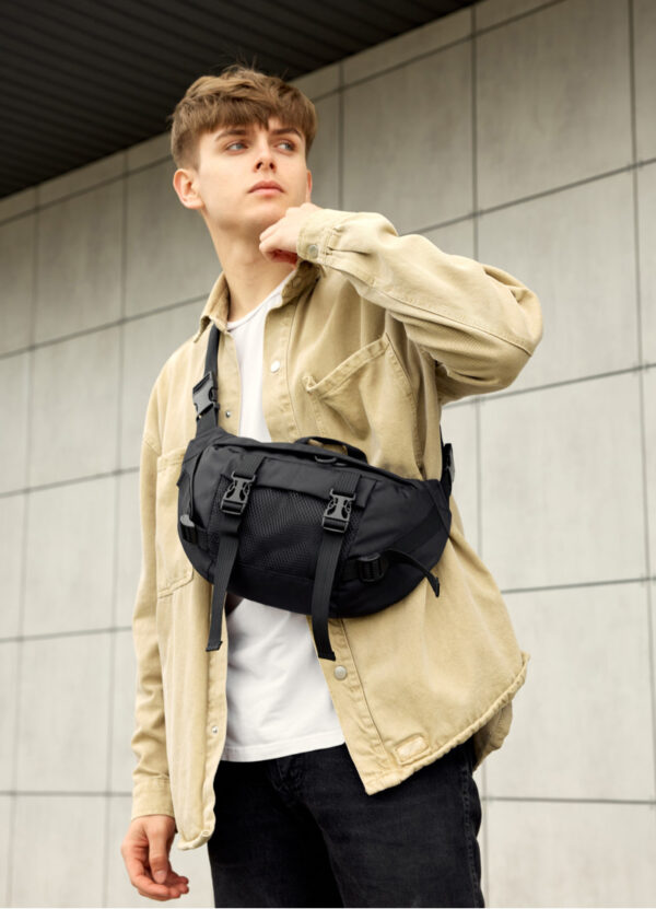 Сумка-бананка мужская Sambag Dynamicdart тканевая черная