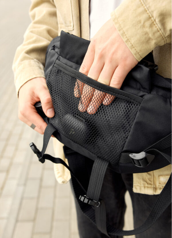 Сумка-бананка мужская Sambag Dynamicdart тканевая черная