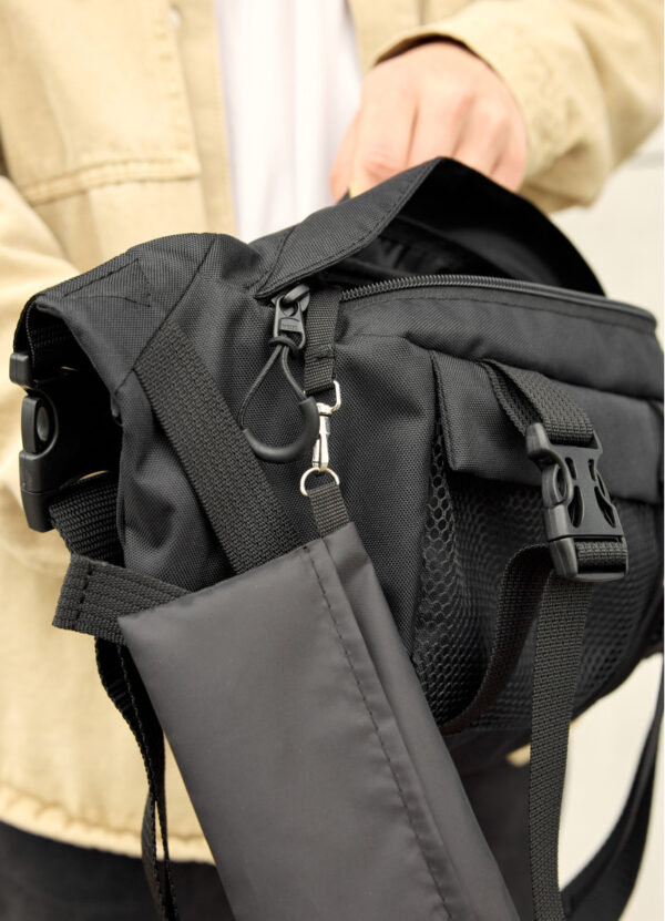 Сумка-бананка мужская Sambag Dynamicdart тканевая черная