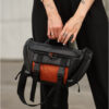 Сумка-бананка женская Sambag Dynamicdart черная с оранжевым