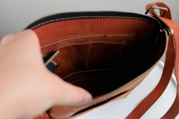 Сумка мессенджер мужская Skill Crazy Horse коричневая