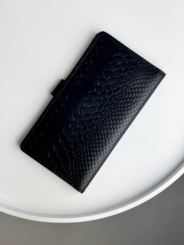 Портмоне мужское Skill тиснение питон черное