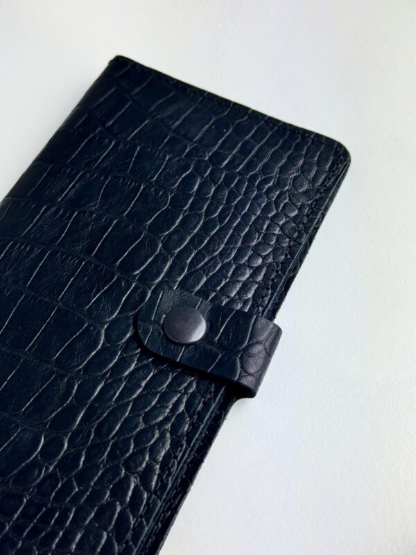 Портмоне мужское Skill тиснение крокодил черное