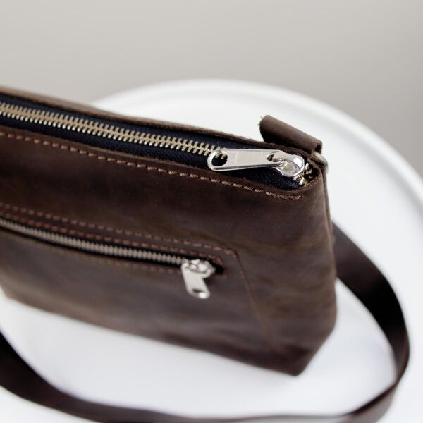 Сумка мессенджер мужская Skill Crazy Horse коричневая