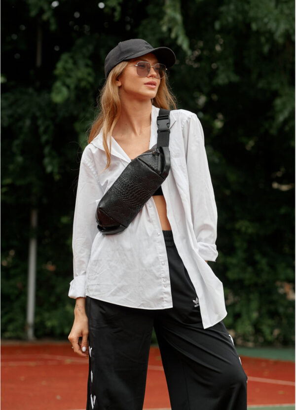 Бананка женская Sambag Holster MSH черная с принтом крокодил