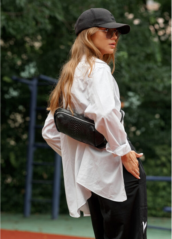 Бананка женская Sambag Holster MSH черная с принтом крокодил