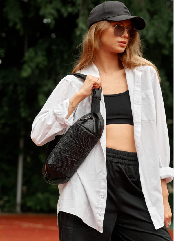 Бананка женская Sambag Holster MSH черная с принтом крокодил