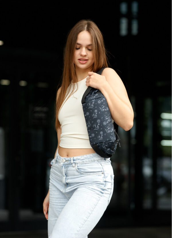 Бананка жіноча тканинна Sambag Holster MSH чорна з принтом