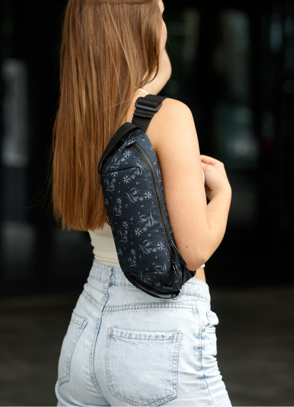 Бананка жіноча тканинна Sambag Holster MSH чорна з принтом