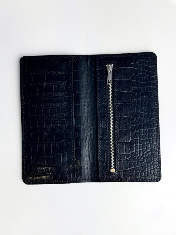 Портмоне мужское Skill тиснение крокодил черное