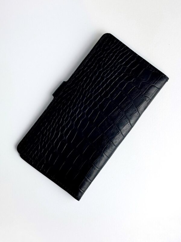 Портмоне мужское Skill тиснение крокодил черное