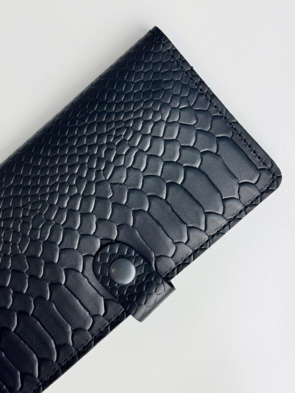 Портмоне мужское Skill тиснение питон черное