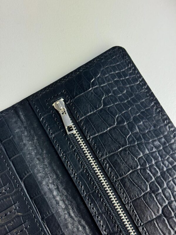 Портмоне мужское Skill тиснение крокодил черное