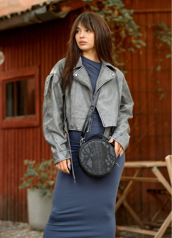 Сумка кросс-боди женская Sambag Bale крокодил черная