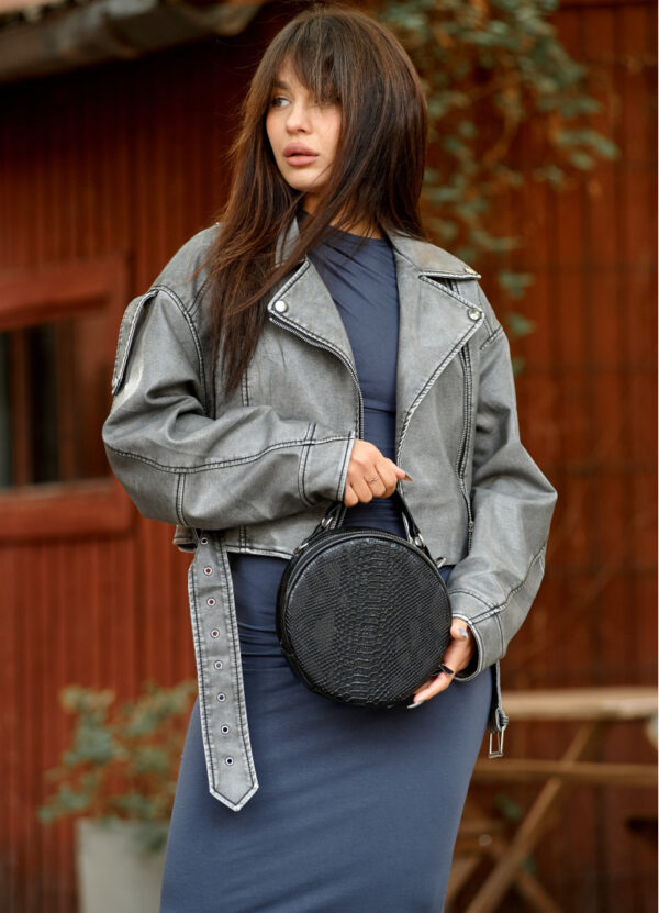 Сумка кросс-боди женская Sambag Bale крокодил черная