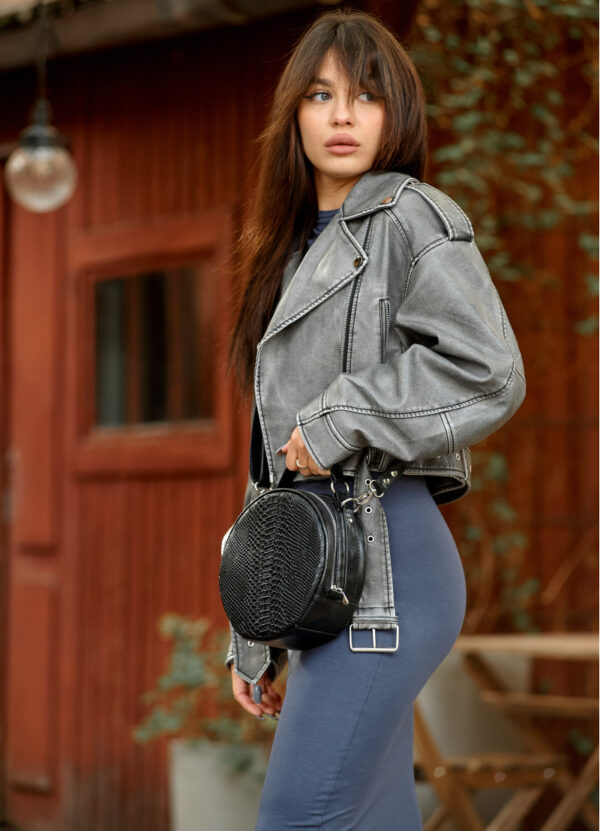 Сумка кросс-боди женская Sambag Bale крокодил черная