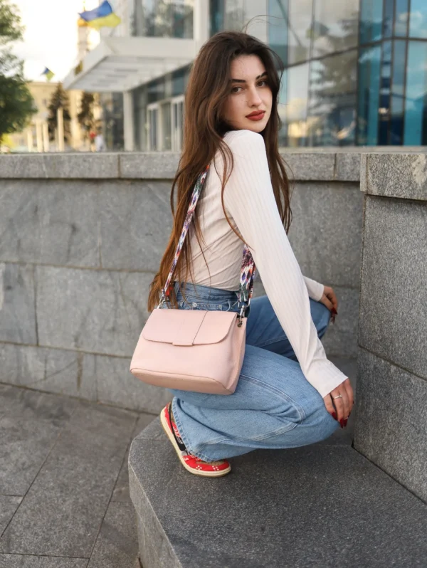 Сумка женская кросс-боди Miros Марокко пудровая