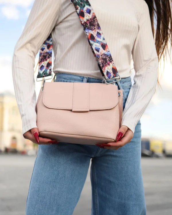 Сумка женская кросс-боди Miros Марокко пудровая