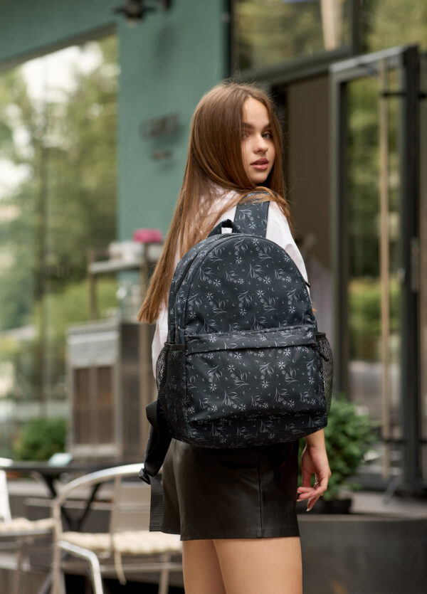 Женский рюкзак Sambag Brix PJT тканевый принт черный