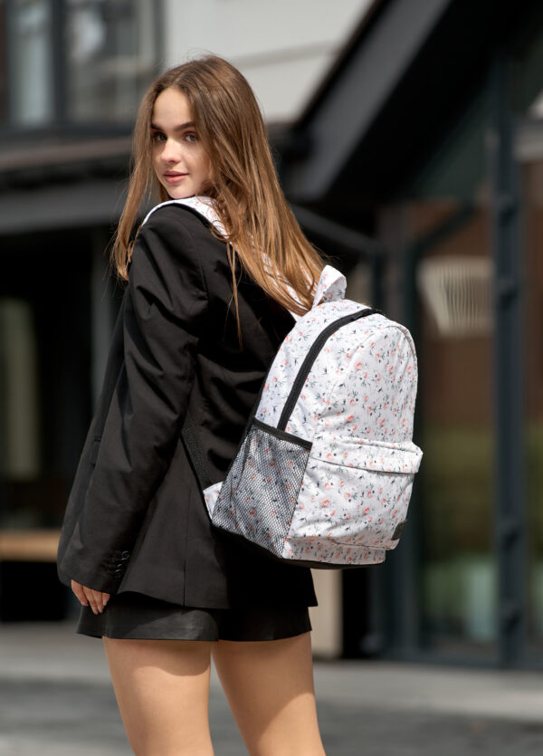 Рюкзак жіночий Sambag Brix білий з принтом