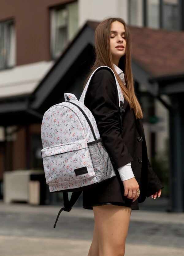 Рюкзак жіночий Sambag Brix білий з принтом