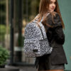 Женский рюкзак Sambag Brix PJT с принтом белый с черным