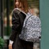 Женский рюкзак Sambag Brix PJT с принтом белый с черным