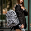 Женский рюкзак Sambag Brix PJT с принтом белый с черным